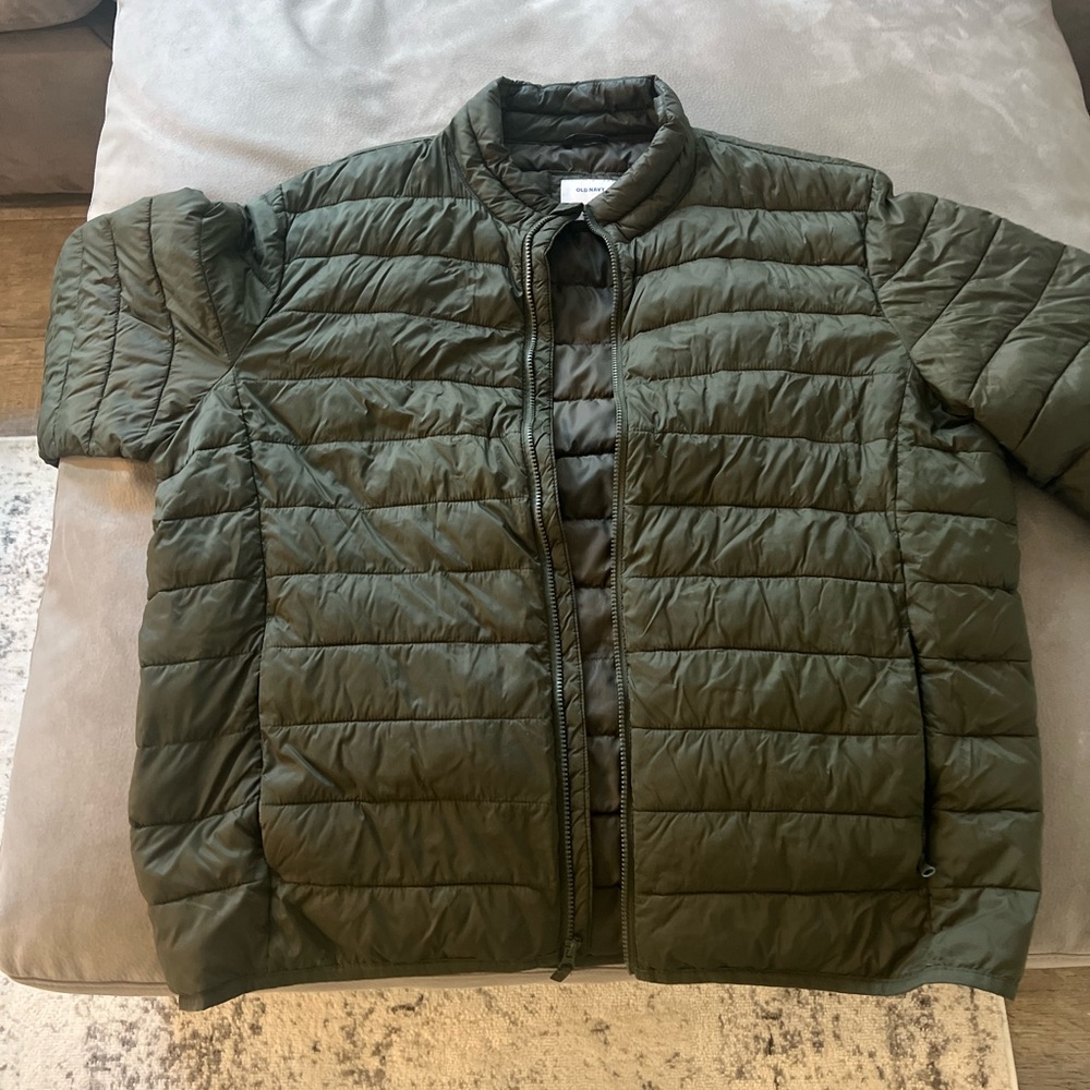 Old Navy Quilted Green Puffer Coat